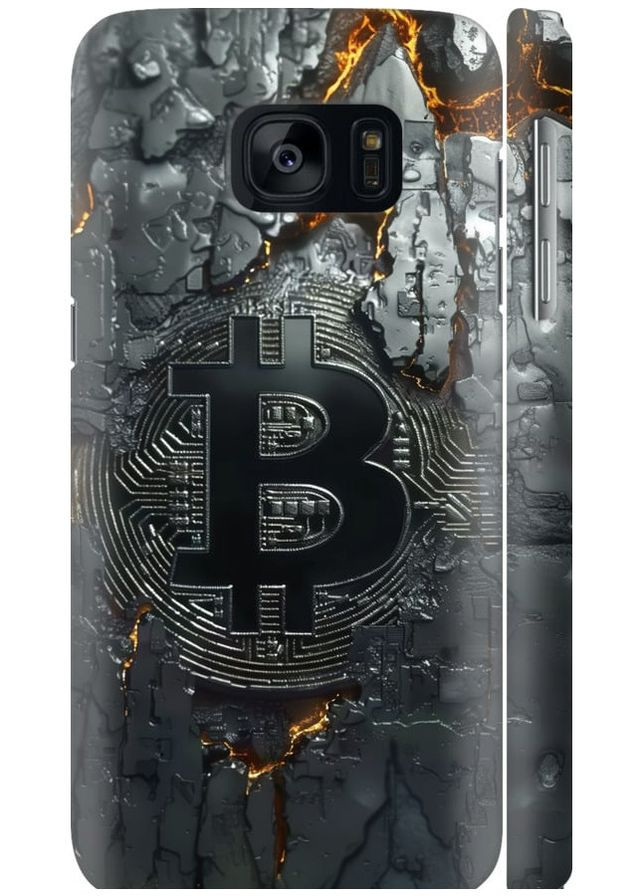 3D пластиковый матовый чехол 'Раскаленный биткойн' для Endorphone Samsung Galaxy S7 G930F (289716758)