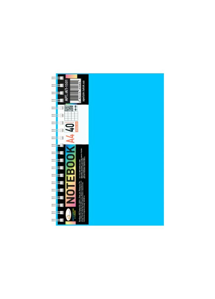 Блокнот А4 АП-1501(Blue) 40 листов, пружина сбоку Апельсин (369592070)