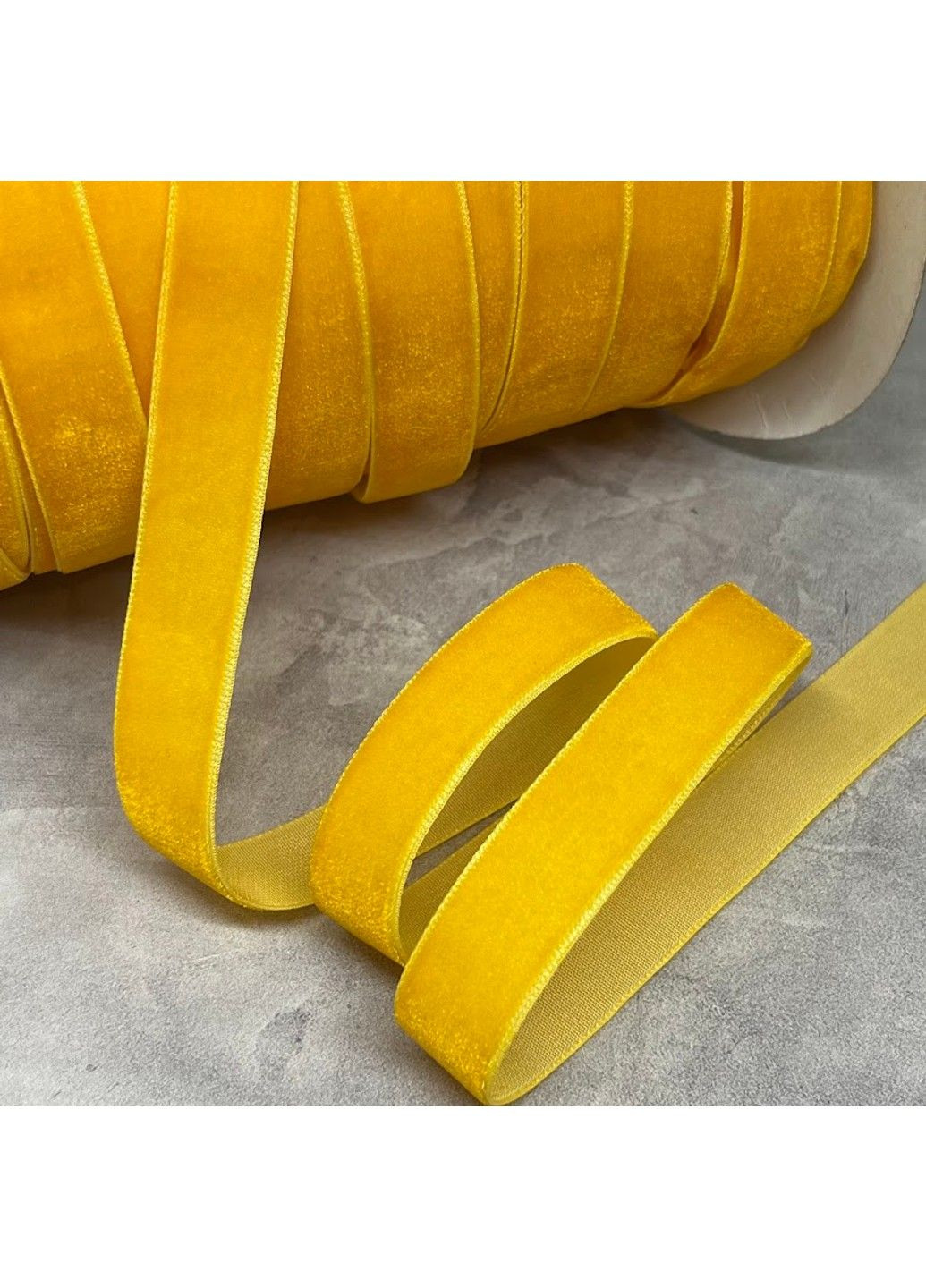 Велюр стрічка 1,5 см, колір- темно-жовтий, метр No Brand (314506022)