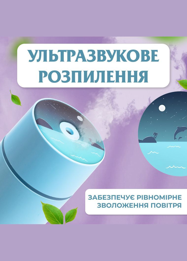 Зволожувач повітря H2O Humidifier 450ml Happy Life HPBH16986BL (302391333)