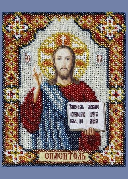 Набор для вышивки бисером Икона "Иисус Христос" частичная выкладка, Чехия, 10x12 см ВДВ (294613990)