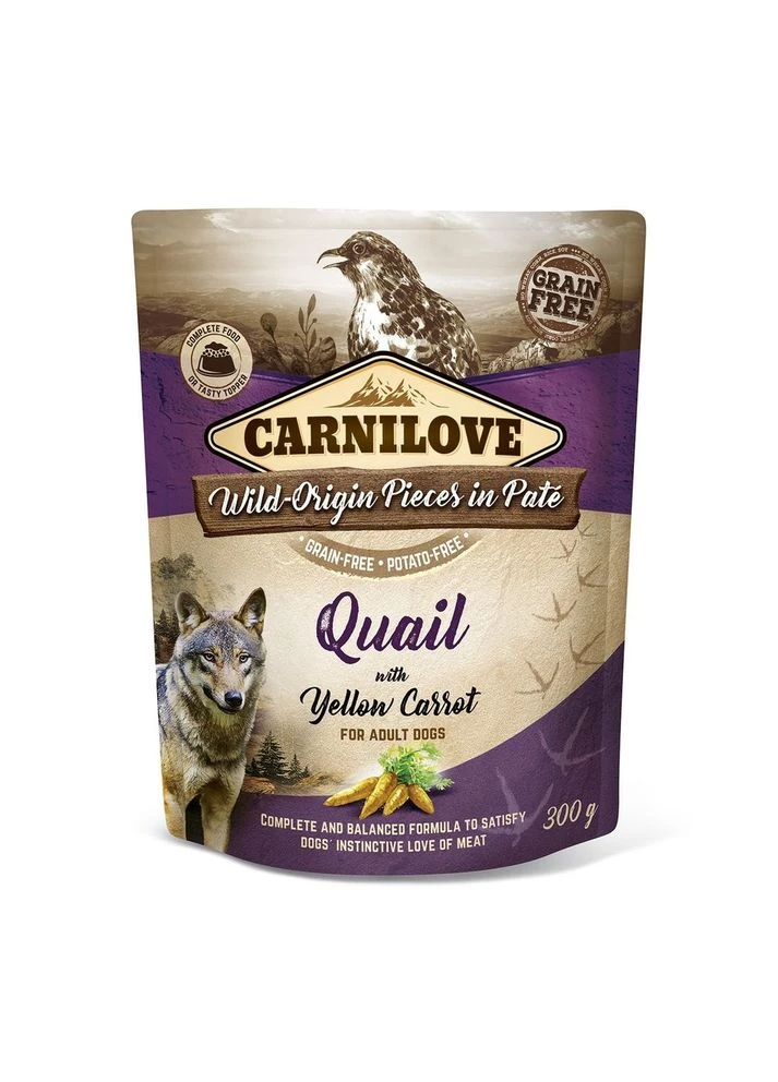 Влажный корм Paté Wild Quail with Yellow Carrot пауч для собак с перепелкой и морковью 300 г Carnilove (400101790)