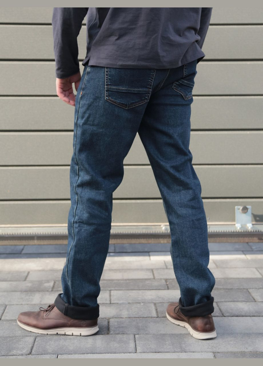 Джинси чоловічі сині утеплені на флісі прямі FRANCO BENUSSI Пряма (307364927)