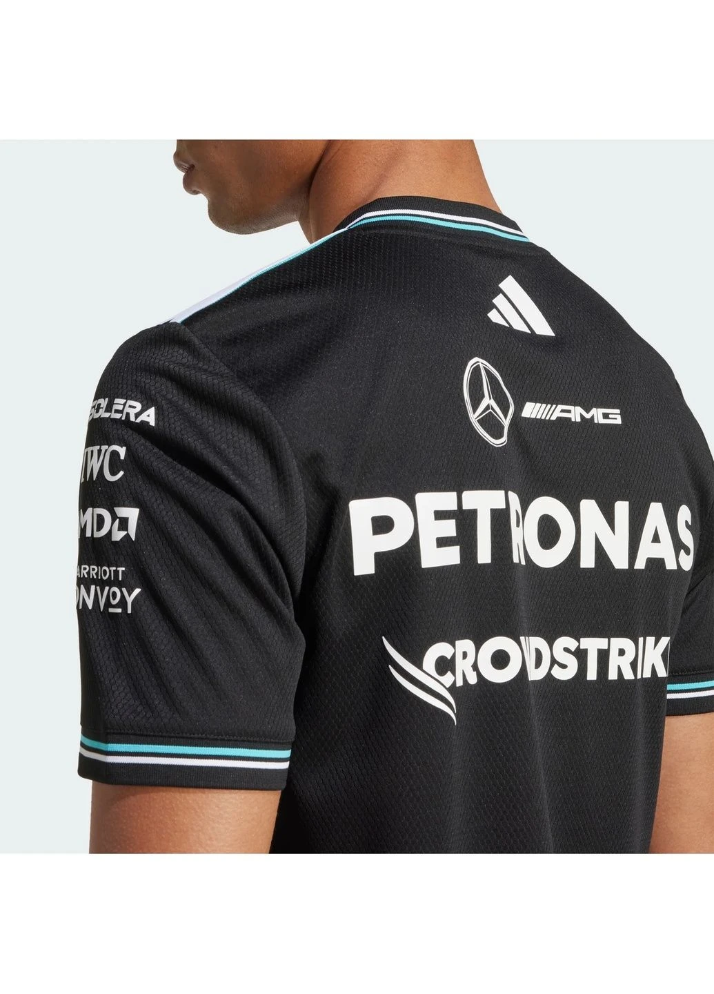 Черная мужская футболка mercedes - amg petronas formula one team driver authentic black jy2607 adidas