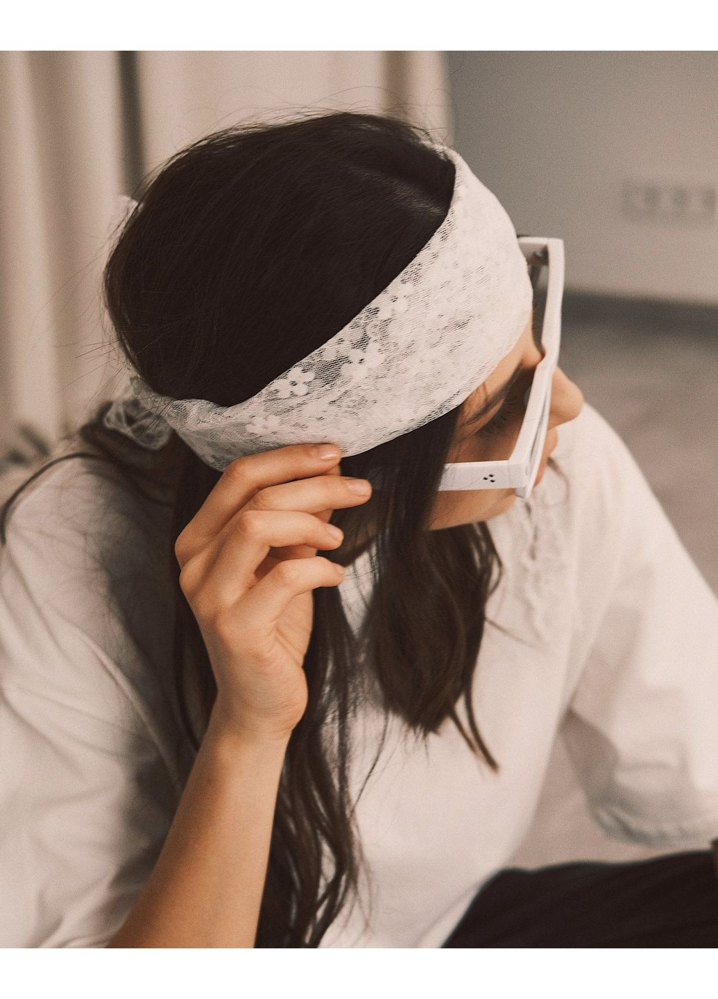 Мереживна хусточка — топовий аксесуар, що качає стиль! - Синя TATON (363052604)