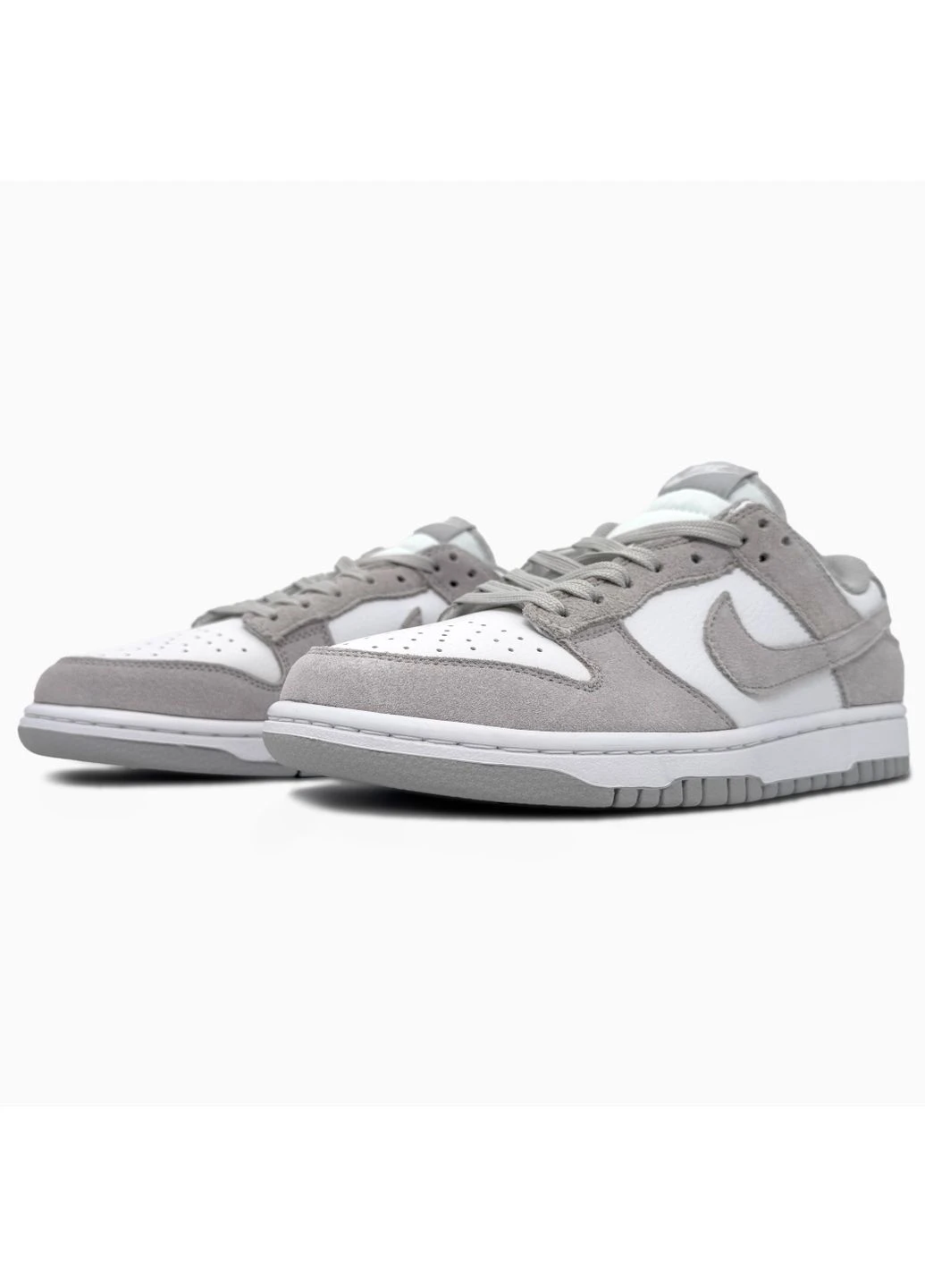 Белые демисезонные кроссовки мужские nike sb dunk low white/grey textile найк сб данк белые No Brand