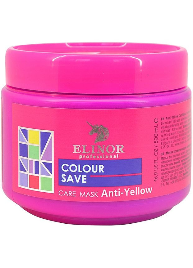 Маска для холодных оттенков волос Elinor Anti-Yellow Care Mask 500 мл Elinor Professional (324624968)