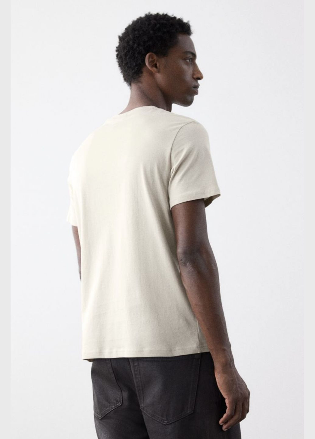 Светло-бежевая футболка H&M regular fit