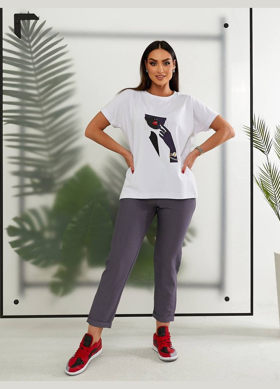 Стильный костюм-двойка с рисунком No Brand (325216531)