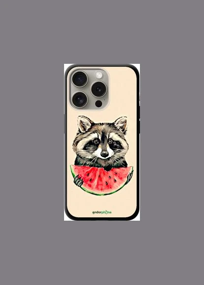 Чохол на iPhone 15 Pro Єнотик з кавуном "4605b-3096-2448" Endorphone (348313051)