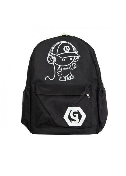 Рюкзак для подростка с подсветкой "Мальчик в наушниках" для школы с USB (90192-Black) No Brand (350349305)