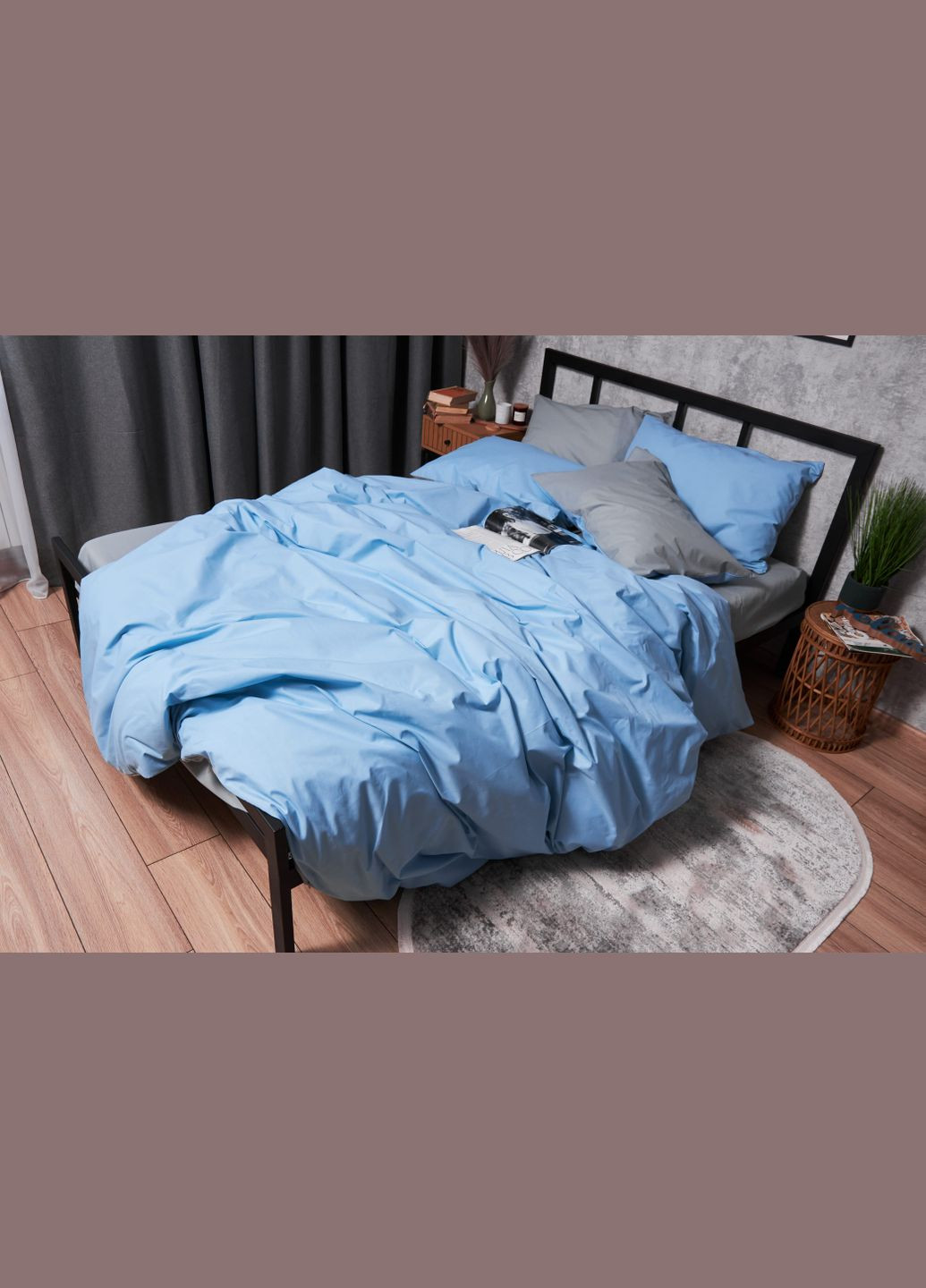 Комплект постільної білизни Бязь Gold Люкс сімейний 143х210х2 наволочки 4х70х70 (MS-820003109) Moon&Star Nordic Gray (288043682)