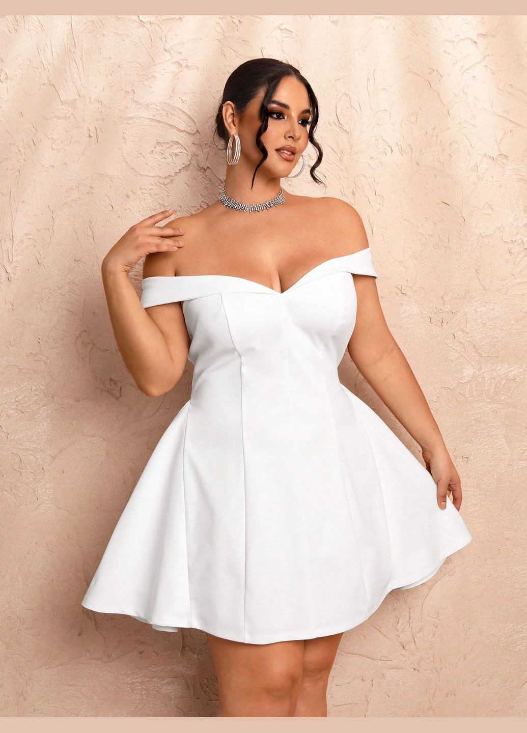 Білий повсякденний сукня SHEIN однотонна