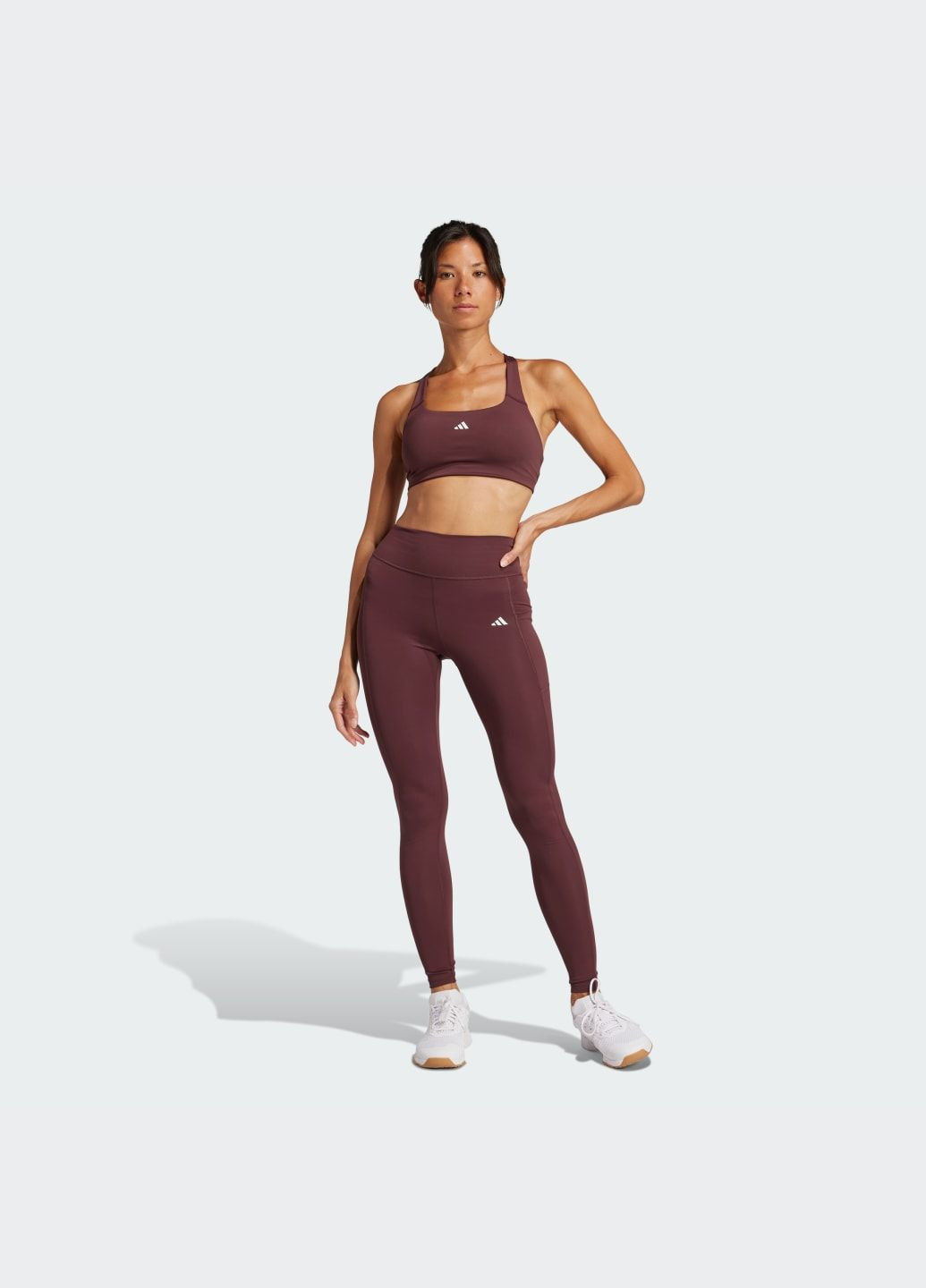 Бордовые демисезонные леггинсы optime full-length adidas