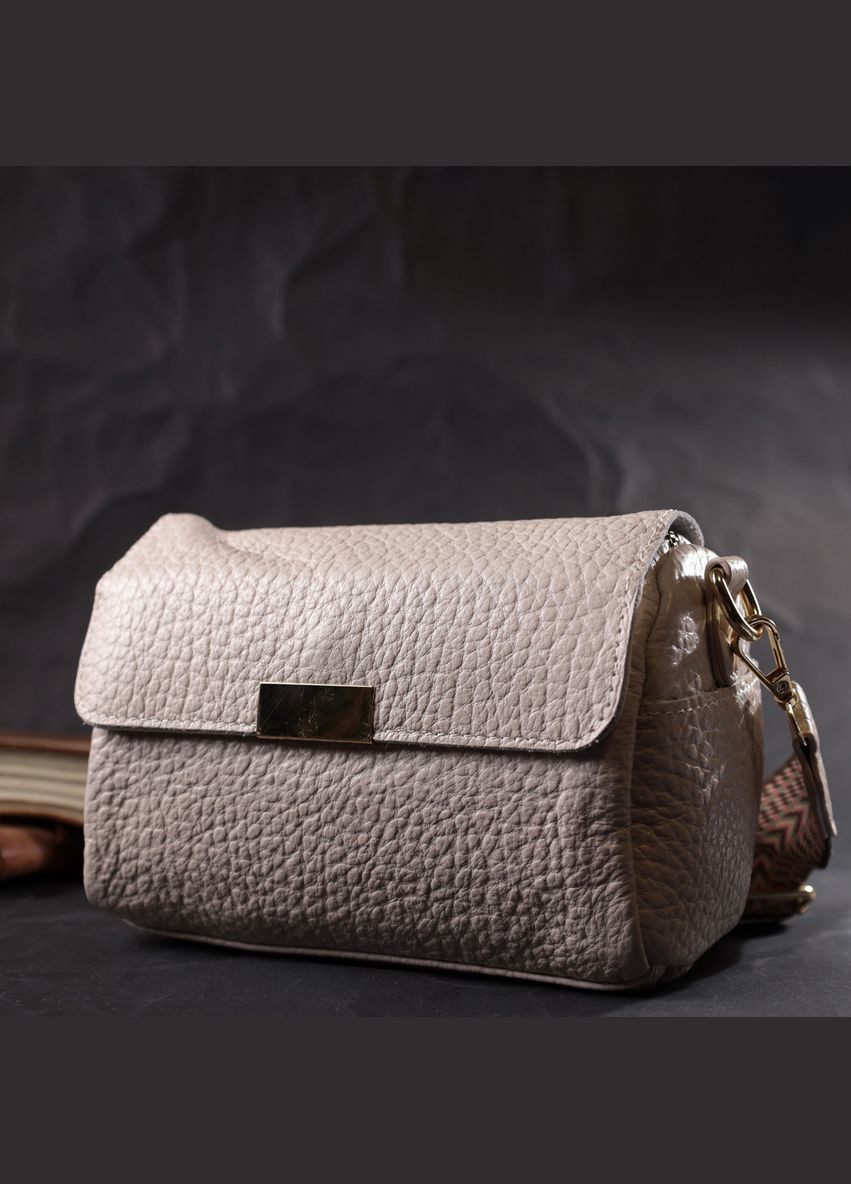 Стильна шкіряна сумка через плече з оригінальною лямкою Vintage біла (sku_22404) No Brand (329853416)