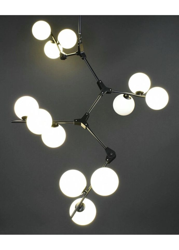 Люстра потолочная на 12 лампочек 27911 Черный 85-140х75х75 см. Sunnysky (324396036)