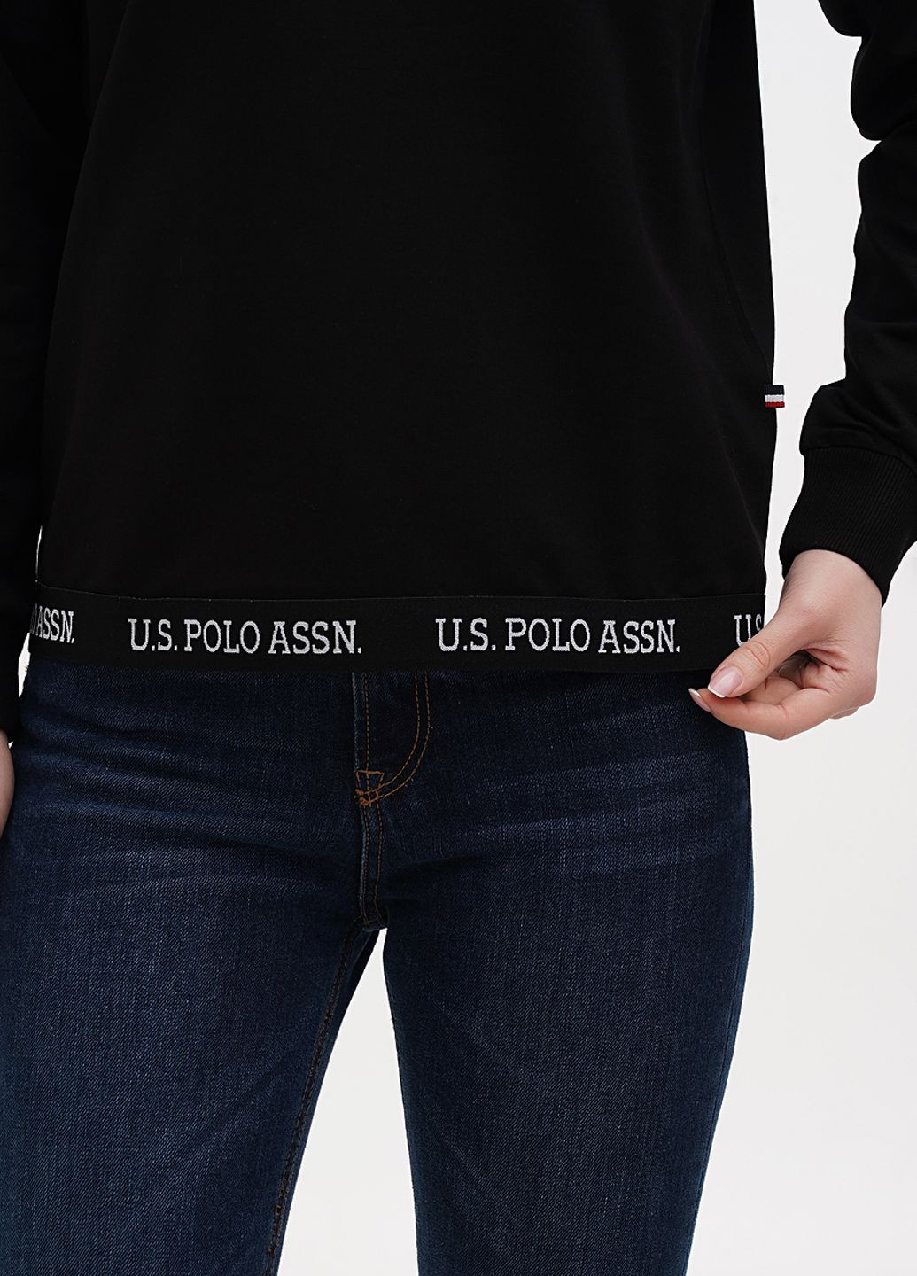Світшот U.S. Polo Assn жіночий U.S. Polo Assn. - крій чорний - (292505788)