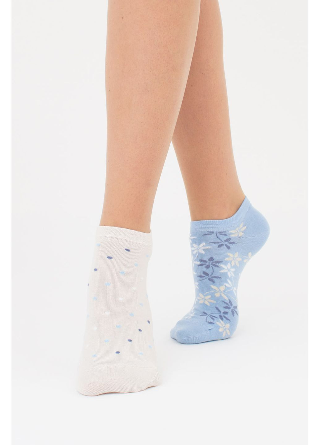 Блакитні набір жіночих шкарпеток 2 пари Giulia квіткові (366740556)