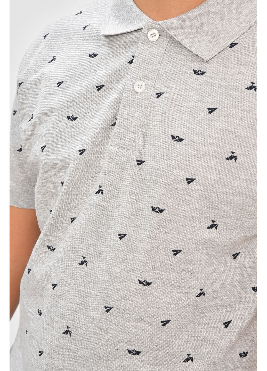 Сіра футболка чоловіча сірого кольору з принтом Let's Shop