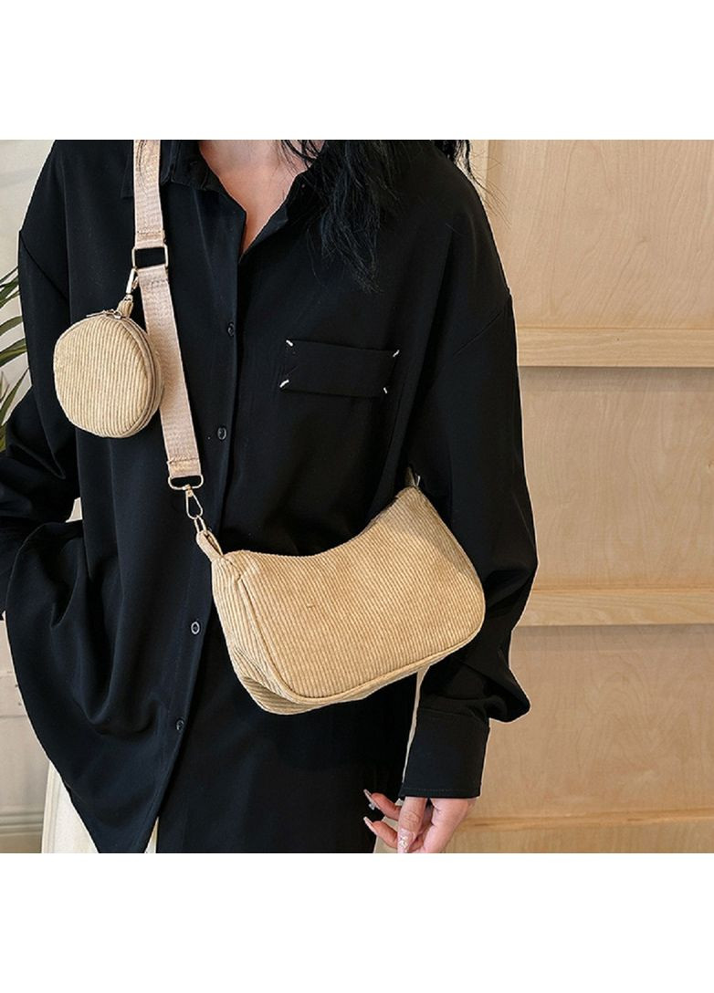 Сумка жіноча кросбоді через плече текстильна вельветова з гаманцем повсякденна RoyalBag P4-9620 (356181467)