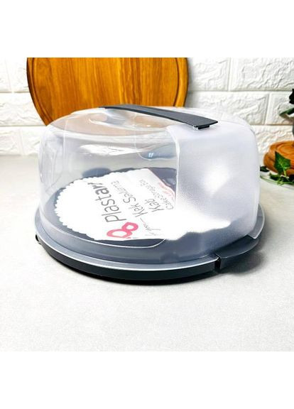 Тортовниця кругла з кришкою та ручкою велика No Brand (369936735)