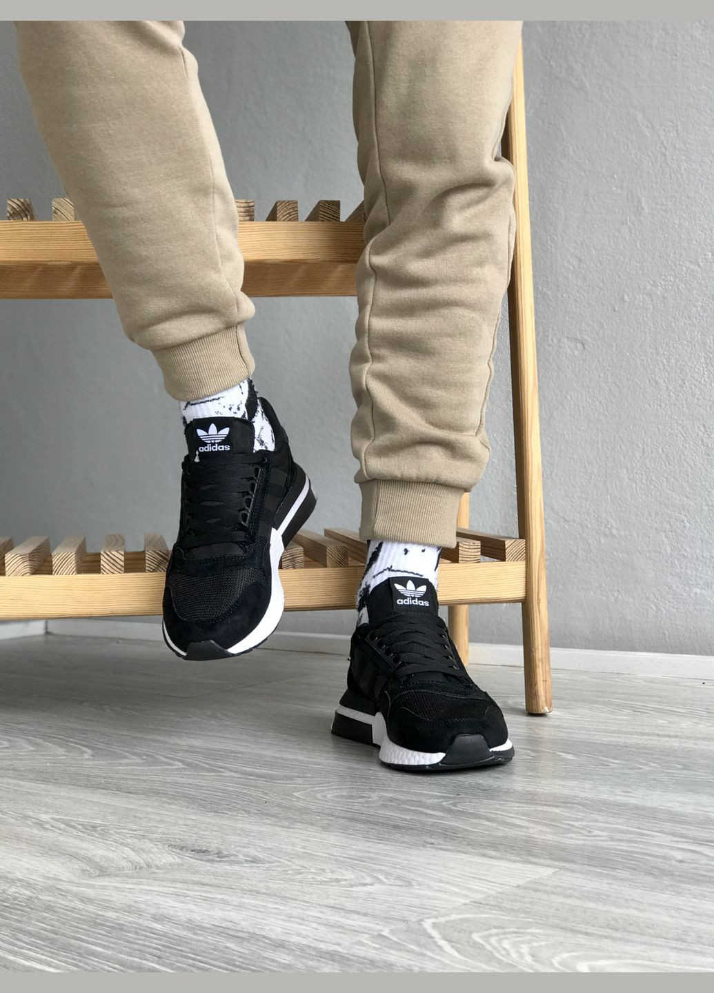 Чорні Осінні кросівки чоловічі adidas zx 500 black | адідас zx 500 чорний No Brand