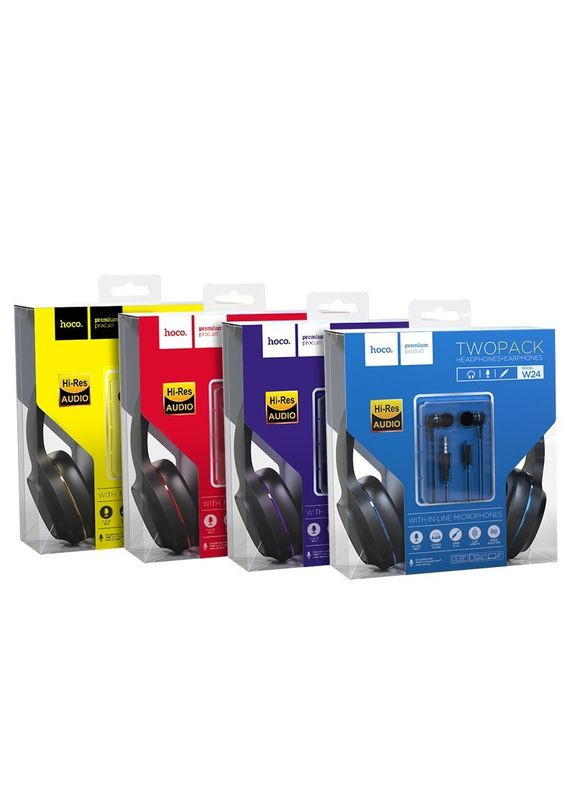 Навушники W24 Enlighten набір із 2 пар Hoco (280877080)