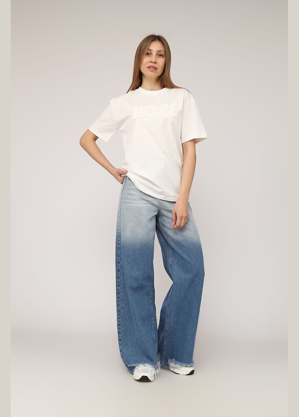 Футболка с коротким рукавом женская цвет молочный ЦБ-00275554 Crep - (328387580)