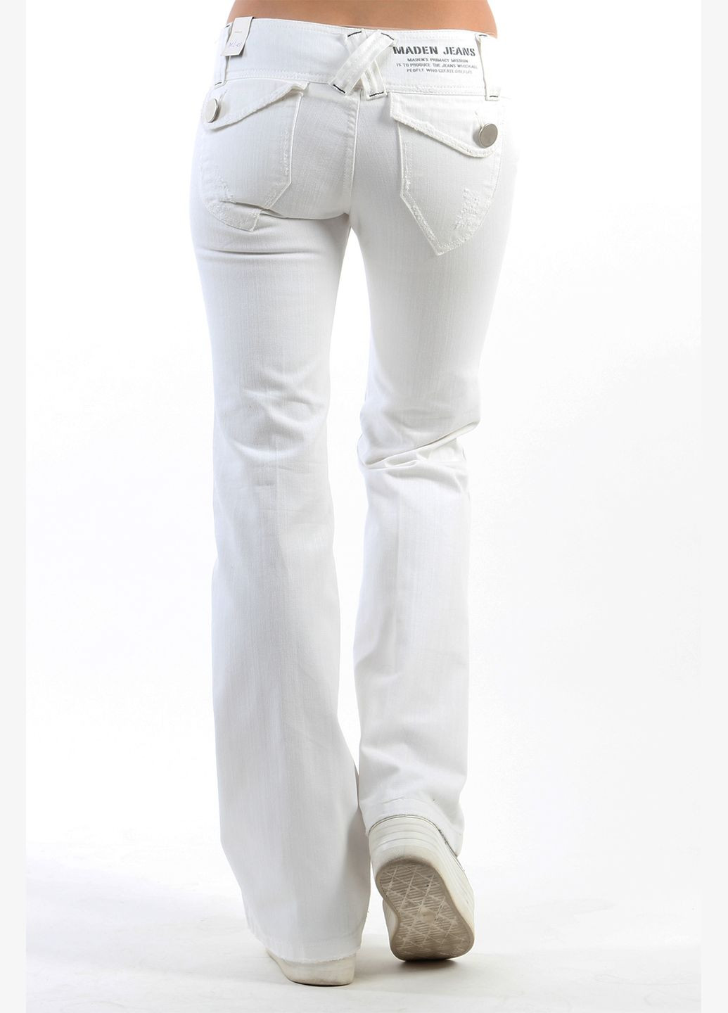 Белые демисезонные джинсы NN-161 Белый Maden Jeans - (271683137)