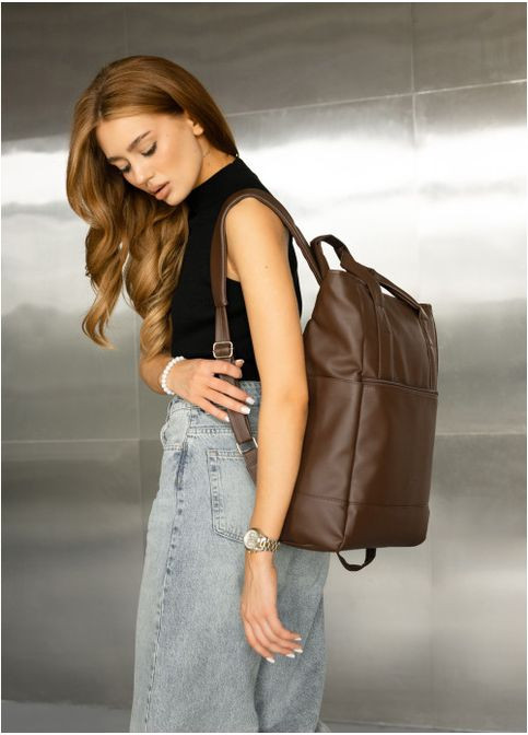 Сумка рюкзак жіночий 2 в 1 Shoper SEN Коричневий Sambag (355884712)