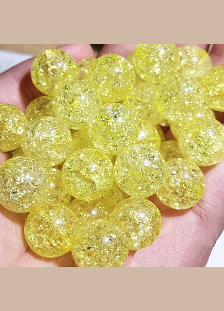 Намистини "Бите скло", акрилові, 8 мм, жовті, 30 шт No Brand (340484986)