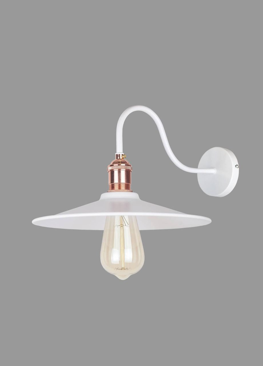 Біле бра з патроном кольору рожевого золота (52-W836F3-1 WH) No Brand (370069523)