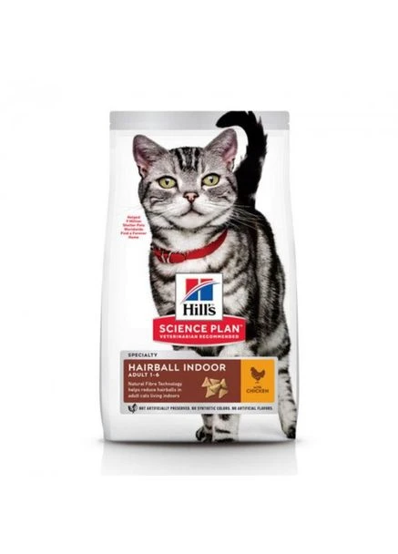 Сухий корм для кішок Hill's SCIENCE PLAN Adult Hairball & Indoor з куркою 1,5 кг (052742752402) HILLS (306960001)