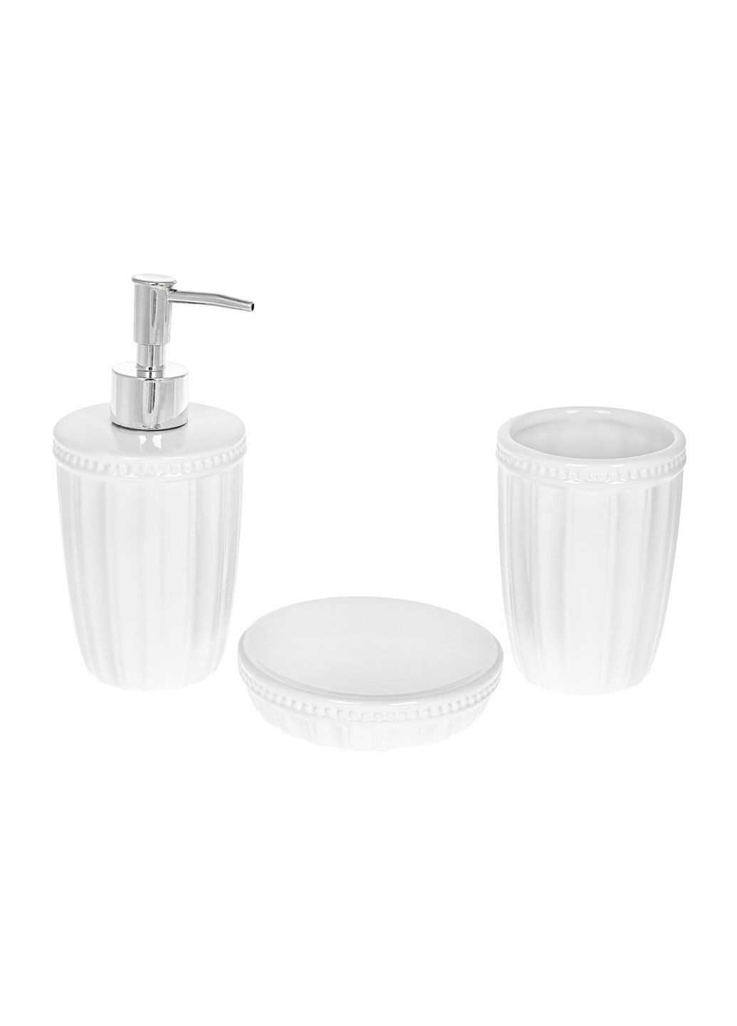 Набір для ванної (3 предмети): дозатор 390мл, склянка для зубних щіток 390мл, мильниця No Brand (298792980)