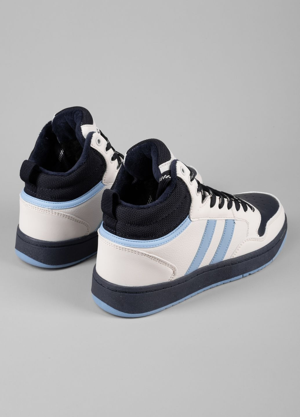 Блакитні кеди жіночі шкіряні hb840-6 білі високі 344751 Power