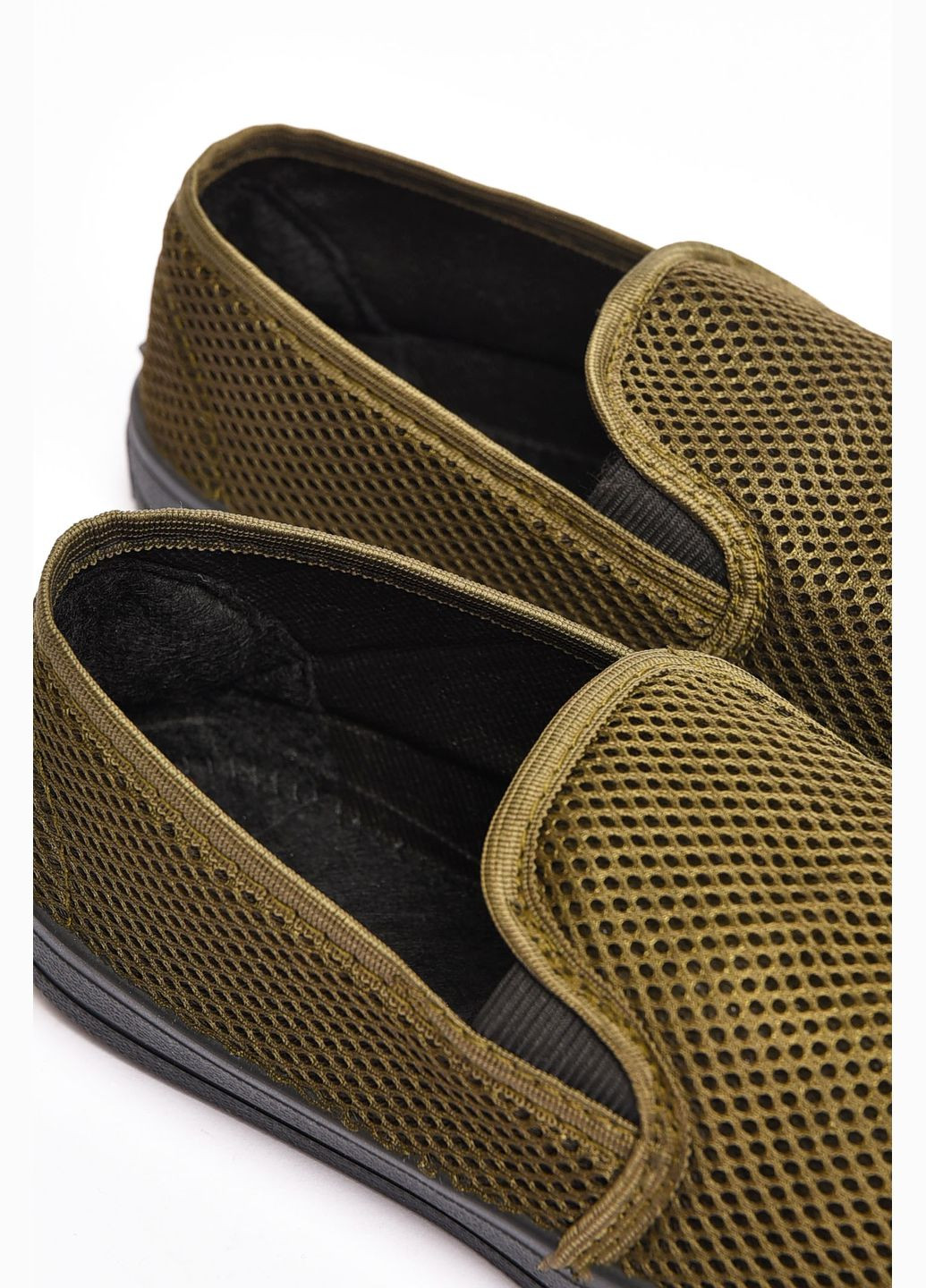 Темно-зеленые слипоны мужские темно-зеленого цвета Let's Shop