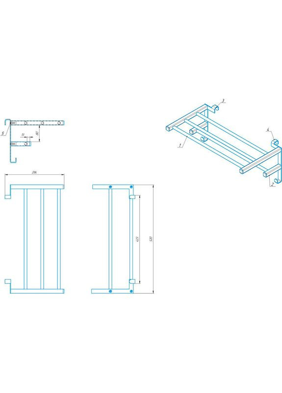 Полиця для сушки для рушників INOX 520 х 284 мм Chrome (3.0.1400.13.P) Mario (337179326)