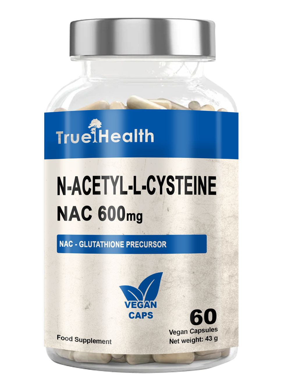 Амінокислоти NAC 600mg ( N-Acetyl-L-Cysteine ) 60 vegan caps True Health (317173070)