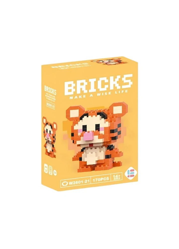 Дитячий 3D конструктор Bricks фігурка "Тигруля" із мініблоків 170 деталі піксельні блоки 5,8×5,8×3,6 см (AA1061) Magic (402887896)