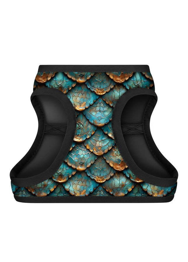 Шлей для собак мягкая Clothes c QR адресником, рисунок "Чешуя", XS2, В 28-31 см, С 20-22 см WAUDOG (361306288)