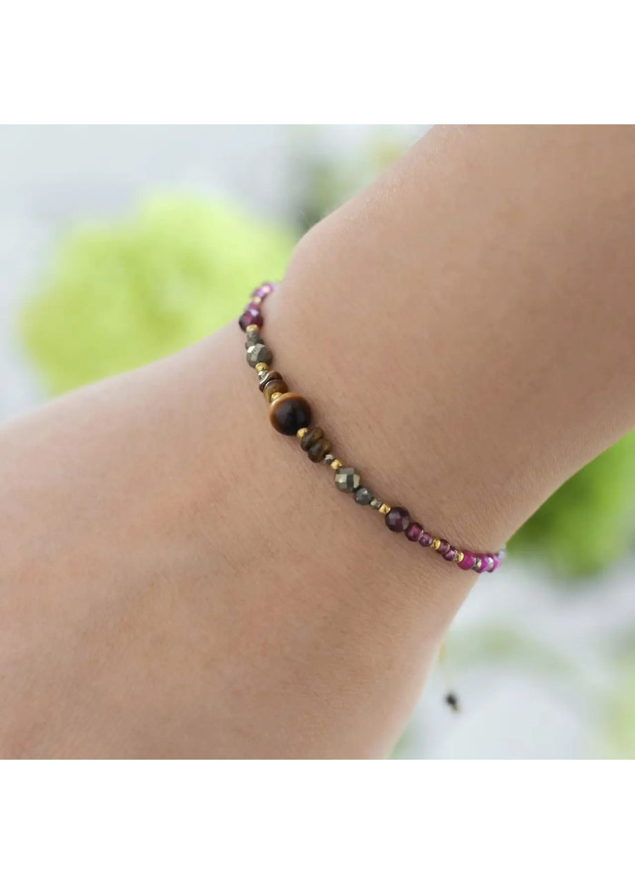 Браслет талисман для знака зодиака Овен из натуральных камней на затяжке d-6х4-3-2мм+- No Brand Браслет (360564172)