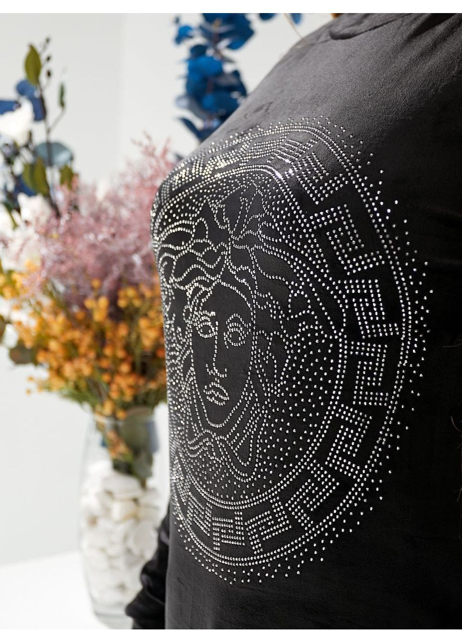 Женский велюровый спортивный костюм с аппликацией камни No Brand (350197782)