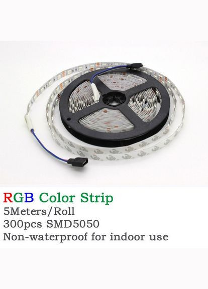 Светодиодная лента 2м SMD 5050 RGB LED IP65 с пультом и блоком питания USB No Brand (327875116)