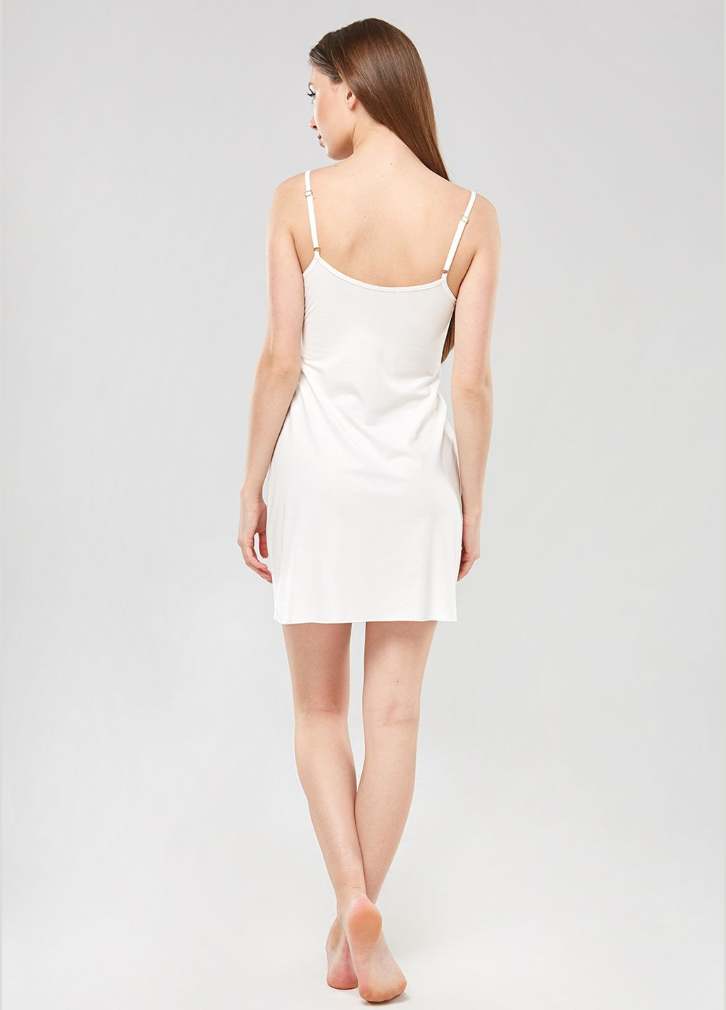 Ночная рубашка с кружевным лифом молочно-белого цвета ORA (305697086)