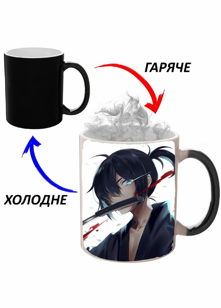 Чашка хамелон Бездомный Бог Аниме #004 (кружка, чашка) Черная 330 мл No Brand (323471534)