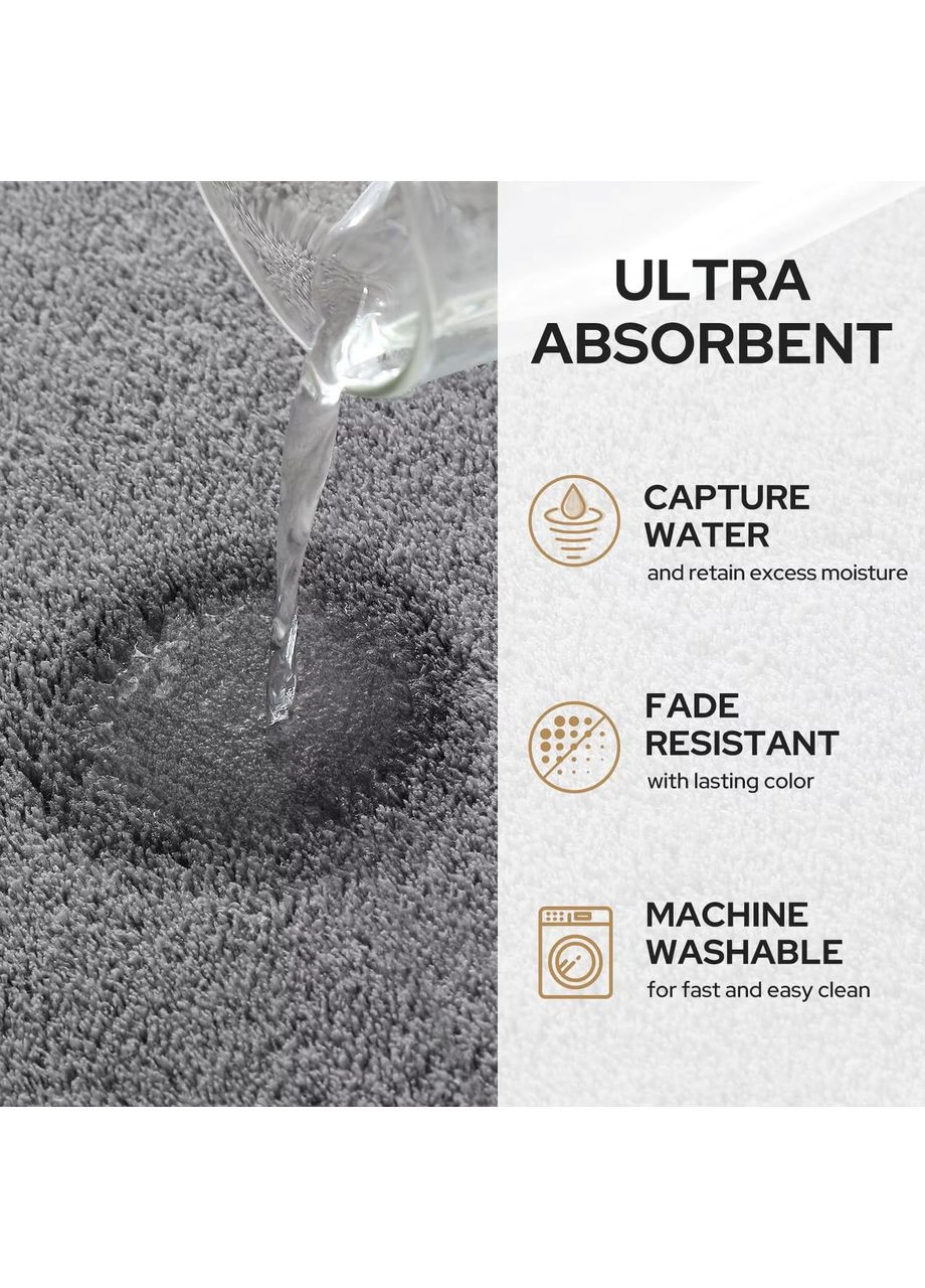 Набір із 2-х килимків для ванної «VELVET» з Ефектом пам'яті 50х80 і U-подібний 50х50 см Бежевий (7802820) No Brand (372004999)