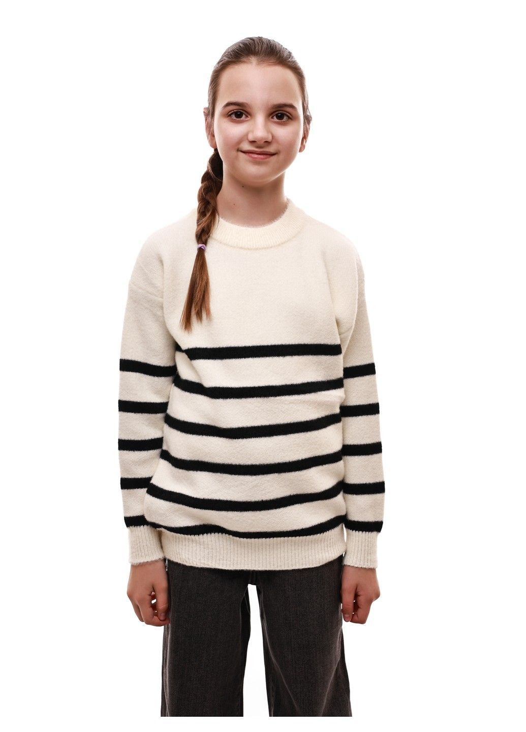 Молочный зимний свитер для девочки подростка Yalisi