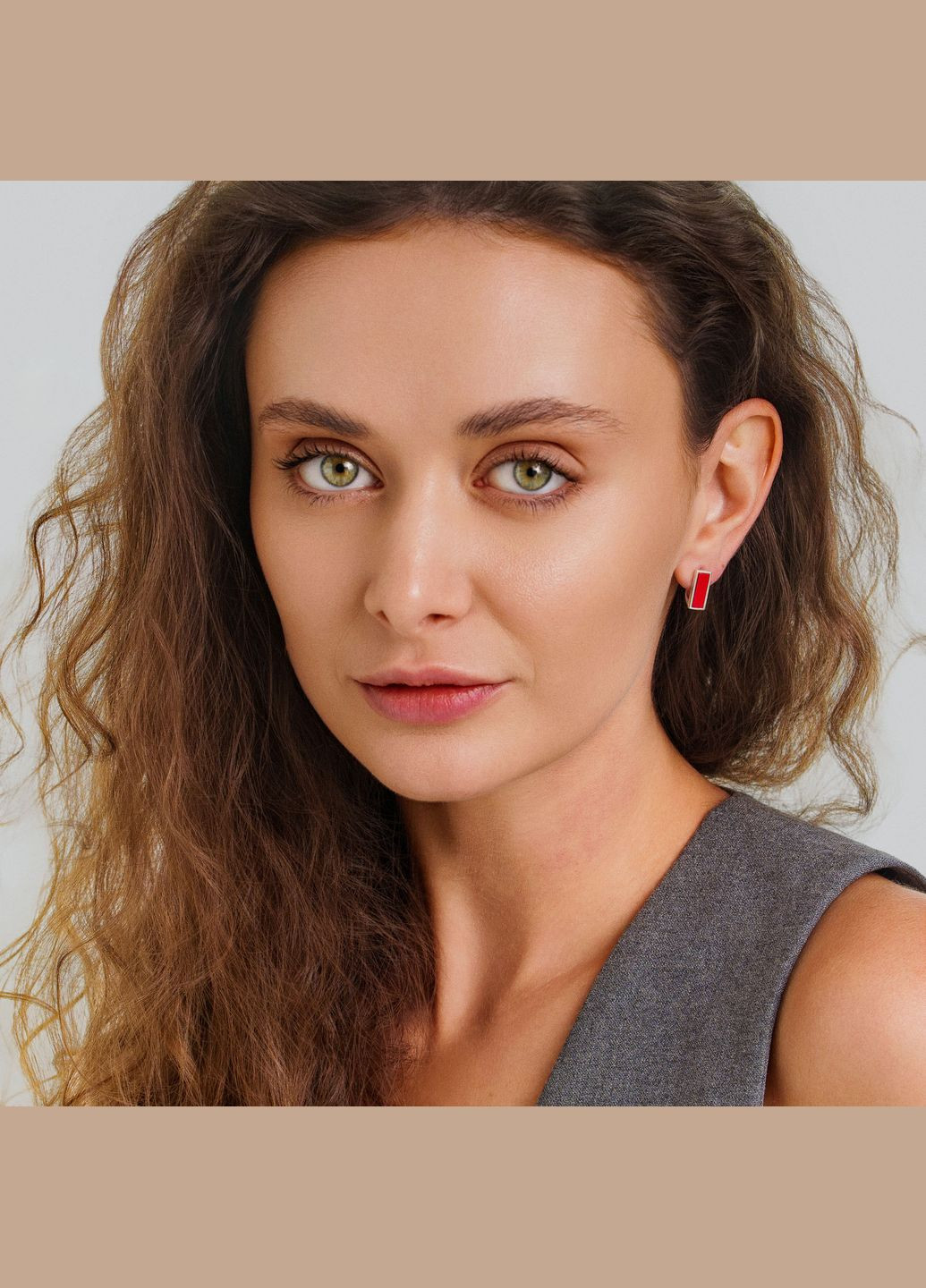 Серьги Красная загадка Minimal (338796529)