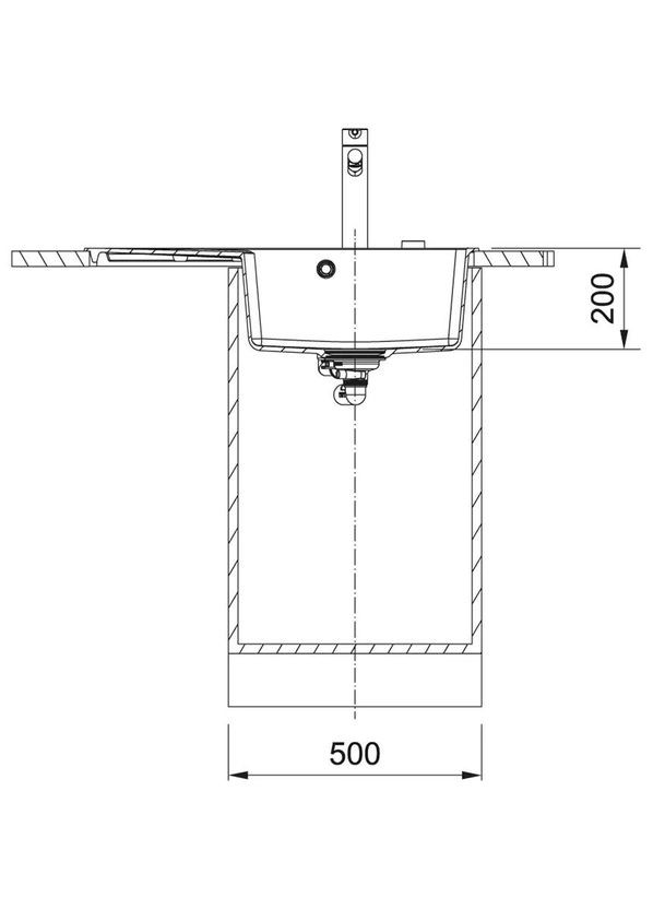 Мийка кухонная Centro, фраграніт, прямокутник, з крилом зліва, 780х500х200мм, чаша - 1, врізна, CNG 611-78 TL, білий FRANKE (360395132)