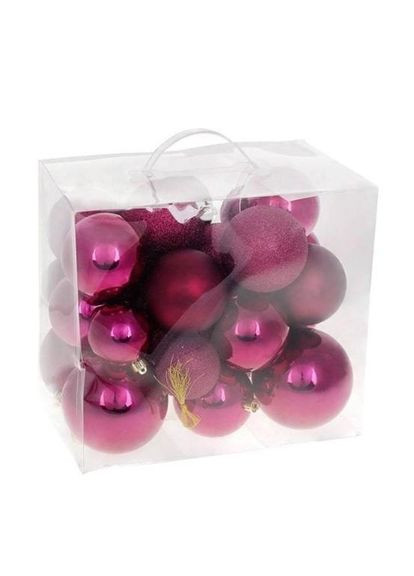 Набор пластиковых новогодних шаров Микс 26 шт. 12444 Flora (360639755)